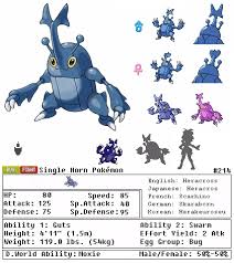 pokemon heracross evolution chart with names