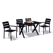 Black metal rectangle outdoor dining table. Black Modern Dining Room Table