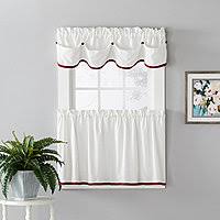 red kitchen curtains for window jcpenney