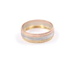 Anillo de trinidad de tres tonos en rosa de 14k o 18k, oro amarillo y blanco con diamantes claros. Dormitorio Lirico Pino Argollas De Matrimonio Tres Oros Ocmeditation Org