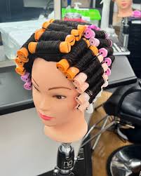New hairdressing student's first perm