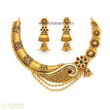 22k Gold Antique Necklace Sets Gold Necklace Set Gold Jewelry Fashion Antique Necklace