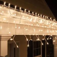 100 Light Icicle Lighting White Wire Christmas Lights Christmas Light Installation Icicle Christmas Lights