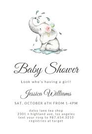 These little elephants are adorable without being cheesy. Elephant Baby Shower Invitation Templates Free Greetings Island