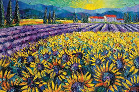 He was so passionate that. Sunflowers And Lavender Field The Colors Of Mona Edulesco Icanvas