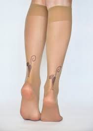 Semi Sheer Knee High Tattoo Socks With Cats Print By Colinedesign 9 90 Sock Tattoo High Tattoo Tattoos