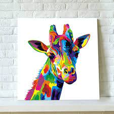 Making diamond paintings can help to relieve stress, develop active thinking and is just plain fun. Best New Colorful Abstract Giraffe Painting Hand Painted Canvas Oil Painting Modern Home Decor Wall Art Funny Animal Pictures Animal Pictures Painting Modernhand Painted Aliexpress