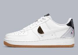It starts off with a white leather upper that is the offset by the blue outlining the volt swoosh logos on the sides. Nike Air Force 1 Nba Ct2298 100 Release Info Sneakernews Com