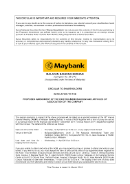 It is often simply referred to as the memorandum. Https Www Maybank Com Iwov Resources Corporate New Document My En Pdf Ir News Release 2018 20180314 Maybank Circular To Shareholders Pdf