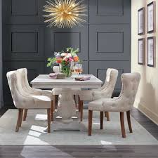 Home Decorators Collection Kingsley Sandblasted White Dining Table 9690200980 The Home Depot In 2021 Dining Room Accent Wall White Dining Table Dining Room Paint Colors