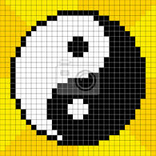 8 Bits Pixel Art Yin Yang Affiches Murales Posters Yin Yang Tai Chi Pixel Myloview Fr