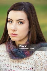 Serious Teen Staring Stock Photo