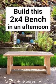 You'll only need three boards to create it, and the design is simple enough that this bench won't look out of place. Modern 2x4 Bench Diy Tutorial Plans Girl Just Diy