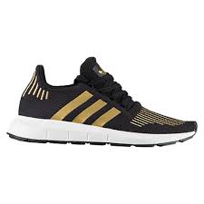 Black Adidas Shoes With Gold Adidas Originals Swift Run Women S At Foot Locker Black And Gold 10 With Images Gold Adidas Adidas Shoes Women Addidas Shoes