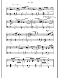 Due to copyright law, you may not make any copies of your digital sheet music purchases. Piano Sheet Music Bella S Lullaby Carter Burwell Piano Sheet