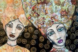 Collage Artwork 'I Have an Idea' with Gelli Print Papers and Painted Details