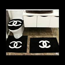 Shop shower curtains bath at up to 70% off! Coco Bathroom Set Chanel Decor Black Bathroom Rug Set Chanel Room