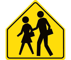 Black And Yellow Sign On Road Graphic School Crossing Symbol 30x30 080 Dg Ref Aluminum Traffic Signs School Signs Road Signs