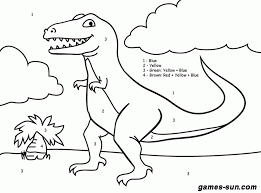 They will be easy to bore and do not want to repeat again. Easy Dinosaur Color By Number Coloring Page Coloring Home