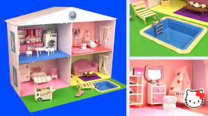 Diy Miniature Dollhouse Using A Cardboard Box Youtube Cardboard Dollhouse Barbie House Furniture Cardboard Crafts Diy