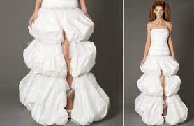 Pin On The Most Outrageous Inappropriate Ugliest Wedding Gowns That Should Never Have Happened