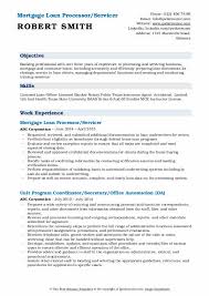 Mortgage Loan Processor Resume Samples Qwikresume