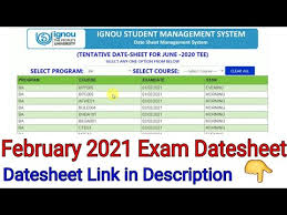 Indira gandhi national open university (ignou) is one of the largest open universities in the world. Ignou Feb 2021 Exam Datesheet Released Youtube