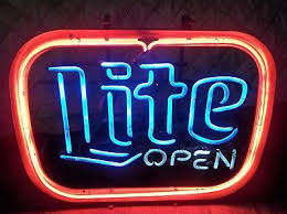 Vintage Miller Brewing Co 1984 Miller Lite Neon Lite Open Light Sign Works Miller Lite Lighted Signs Brewing Co