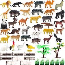 Zz Zonex Mini Jungle Animals Figure Toys Play Set 30 Piece Realistic Wild Plastic Animal With Artificial Grass Action And Toy Figures Toy Figures Toys And In 2020 Animal Figures Animals Jungle Animals