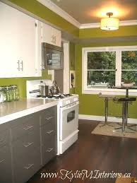 Painted 1950 S Kitchen Cabinets Amherst Gray Cloud White Dark Floors Green Kitchen Walls Budget Friendly Kitchen Remodel Laminate Kitchen Cabinets