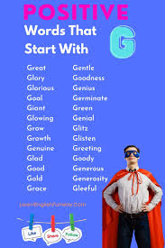Positive Words That Start With G