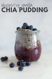 Blueberry Vanilla Chia Pudding Recipe In A Jar With The Mashed Blueberries At The Bottom And Then Toppe Chia Seed Recipes Pudding Chia Pudding Pudding Recipes