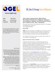 Pdf Lng Contract Adjustments In Difficult Times The Interplay Between Force Majeure Change Of Circumstances Hardship And Price Review Clauses