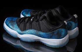 Air Jordan 11 Retro Low Blue Snakeskin Customs Air 23 Nike Free Shoes Jordan Basketball Shoes Jordan 11 Low Blue