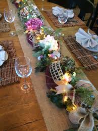 Floral And Greenery Table Runner Garland With Led Fairy Lights At Outdoorzintrendz On Etsy Floral Table Runner Rustic Floral Decor Garland Table Runner