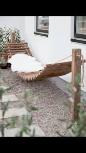 A Wooden Permanent Hammock Garden Furniture Diy Outdoor Balcony Decor
