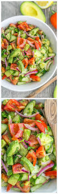 Cucumber Tomato Avocado Salad Natashaskitchen Com Avocado Salad Recipes Salad Recipes Avocado Recipes