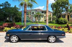 1972 Mercedes Benz 250c W114 In Factory Dark Blue With 17 Inch Amg Monoblock Wheels