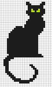 Imprimer des feuilles quadrillees vierges pour faire du dessin sur. Pixel Art Chat Noir Par Tete A Modeler