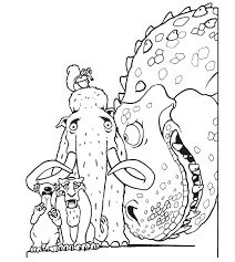 coloriage age de glace et le tyrex ausmalbilder malvorlage dinosaurier ausmalen jack russel