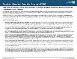 Minimum Essential Coverage Reference Chart Beyond The Basics