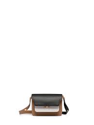The new balance 237 gets done up in beige and black: Mini Trunk Bag In Leather Black White Beige Marni