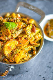 Healthy Indian Achari Aloo Karela Chefdehome Com Aloo Recipes Indian Food Recipes Vegetarian Vegetarian Recipes