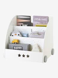 bibliotheque a roulettes ligne sirius blanc gris vertbaudet storage furniture bedroom bookshelves bookcase