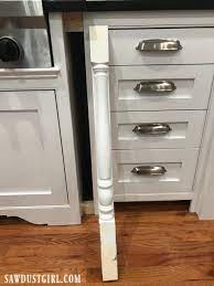 Massive recessed full window mission island leg. Adding Decorative Legs To Cooktop Cabinet Sawdust Girl