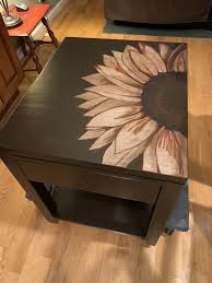 Sunflower Hand Painted End Table In 2020 Hand Painted Table Painting Furniture Diy Painted Night Stands