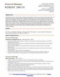 Coordinate and manage allocation activity amongst multiple business units. Financial Manager Resume Samples Qwikresume
