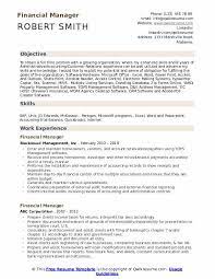 This sample cv has all the elements needed to create a quality resume. Financial Manager Resume Samples Qwikresume