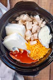 Easiest Slow Cooker Buffalo Chicken Dip Dinner Then Dessert