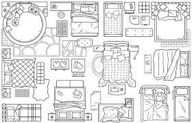 Stock cartoon blueprint symbols free glossary | floor plan symbols. Set Of Furniture Icons For The Bedroom Top View The Layout Plan Of The Apartment Interior Icon For Floor Plan Stock Vector Illustration Of Project Outline 171452029